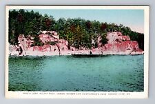 Sebago Lake ME-Maine, Frye's Leap, Pulpit Rock, Antique, Vintage Postcard picture