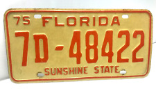 Vintage 1975 Florida Original License Plate 7D-48422 picture