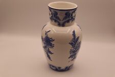 Tiffany Delft Vase Blue & White Porcelain Floral Portugal 9 Inches picture