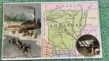 1889 Arbuckle's Coffee #87 ARKANSAS Map Victorian Trade Card Ariosa Coffee picture