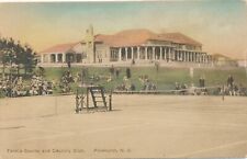 PINEHURST NC - Tennis Courts and Country Club - Hand Colored Postcard picture