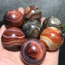 422g 7pcs 35-36mm Madagascar Crazy Lace Silk Ribbon agate rolling ball +base 398 picture