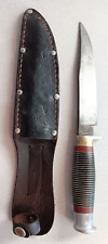 VINTAGE PREMIER LIFETIME BOWIE HUNTING KNIFE SHEFFIELD ENGLAND w/SHEATH picture