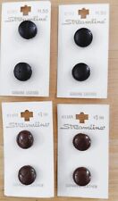 8 Vintage Brown Streamline Leather Buttons 5/8