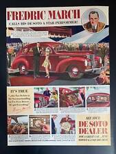Vintage 1938 Fredric March DeSoto Automobile Ad picture