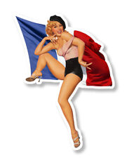 PINUP FLAG FRANCE FRANCE FRANCAIS PARIS UNDER SEXY STICKER PF153 picture