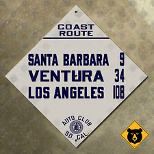 Coast Route Ventura California ACSC highway road sign auto club diamond 101 18