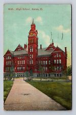 Akron OH-Ohio, Panoramic View High School, Antique Vintage c1910 Postcard picture