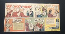1950’s Bromo-Seltzer Pop Looks Pooped Colored Comic Newspaper Print Ad picture