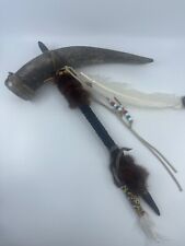Vintage CEREMONIAL BUFFALO Rattle HORN NATIVE AMERICAN INDIAN ULTRA RARE picture