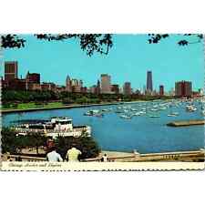 Vintage Postcard Chicago Illinois Harbor and Skyline from Shedd Aquarium picture
