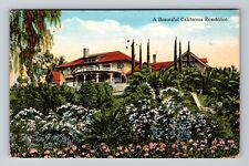 CA-California, Beautiful Residence, Antique, Vintage c1920 Postcard picture