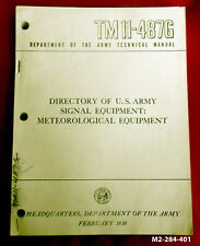 1959 DIRECTOR of US ARMY SIGNAL EQUIPMENT: METEOROLOGICAL, TM 11-487G, Army Tech picture