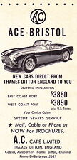 1962 A.C. ACE-BRISTOL ~ ORIGINAL SMALLER SIZE A.C. CARS LIMITED AD picture