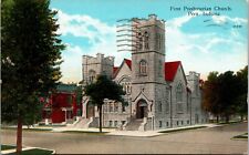 Postcard Peru IN First Presbyterian Church Posted 1943 picture