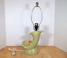 1950's Retro Chartreuse Green Cornucopia With Gold Spheres Table Lamp picture