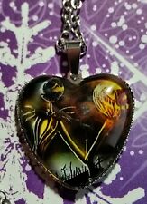 Nightmare Before Christmas Evening Jack with Pumpkin  HEART Pendant with Chain picture
