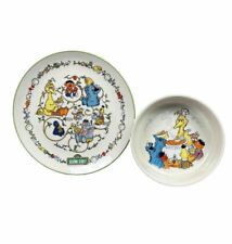 1976 MUPPETS GORHAM 2 piece Bowl Plate set SESAME STREET - Never Used - New picture