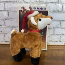 VTG Musical Plush Reindeer Rudolph Christmas Around The World 54-288 Granny Core picture
