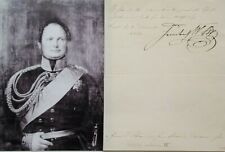 KING Of PRUSSIA FREDERICK WILLIAM IV -LETTER SIGNED 1 Dec 1832 picture