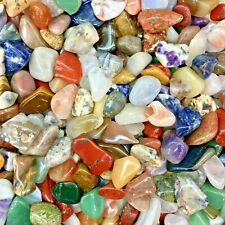 60-90 colorful Mixed Natural Assorted bulk tumbled Gem stone mix 1/2lb picture