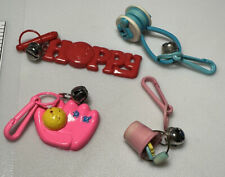 Vintage 1980s Lot Of 4 Bell Charms Plastic Clip On Headphones Baseball Mit Ball picture