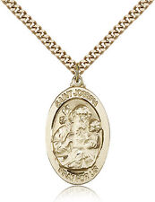 Saint Joseph Medal For Men - Gold Filled Necklace On 24 Chain - 30 Day Money... picture