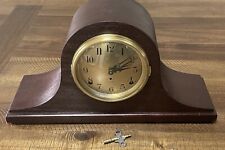 Antique Seth Thomas Mantle Clock Mahogany Wood Case Shelf Key Running Condition picture