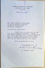 1942 Union Theological Seminary, W. Russell Bowie sgnd letter on UTS stationary picture