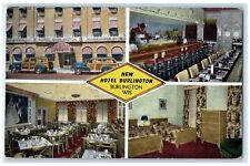c1940's New Hotel Exterior & Interior Burlington Wisconsin WI Unposted Postcard picture
