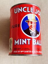 Empty Vintage UNCLE JOE’S Pure Good Mint Balls Red Tin Can WIGAN, ENGLAND picture