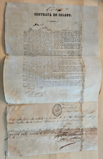 ANTIQUE Cuban Cuba Letter 1859 Slave Chinese Working Contract SIGNED DOCUMENT picture