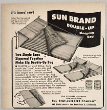 1947 Print Ad Sun Brand Double-Up Sleeping Bags Tent-Luebbert San Francisco,CA picture