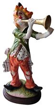 Vintage Hobo Clown Playing Horn by Pucci Italy Statuette Figurine Hand Painted. picture