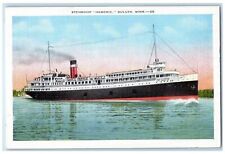 c1940's Steamship Hamonic Scene Operating Between Detroit And Duluth MN Postcard picture