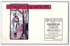 Raymond Howe Postcard Morbid Humor Hanging Capitol City Masonic c1910's Antique picture