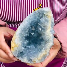 2.92LB  Natural Beautiful Blue Celestite Crysta Geode Cave Mineral Specim picture