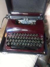 Vtg Smith Corona Sterling Maroon Typewriter w Case 30's FINEST ALL ORIG COND  picture
