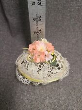 VTG Hand Crocheted Starched Lace Colorfu Flowersl Easter Egg  picture