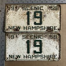 1959 New Hampshire low number license plate 19 YOM DMV TWO DIGIT 12185 picture