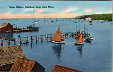 Stage Harbor Chatham Cape Cod Massachusetts Old PostCard Sail Boats picture