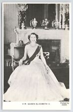 Famous~HM Queen Elizabeth The Second In Fancy Dress B&W~Vintage Postcard picture