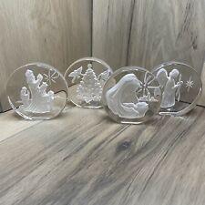 Vintage Danbury Mint Crystal Glass Christmas Paperweight Collection Lot Of 4 picture