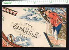 MAN SKATES SAPANULE CURES c1880's VICTORIAN ADVERTISING TRADE CARD picture