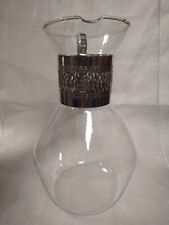 Vintage Hand-Blown Glass Decanter with Sliver Handle picture