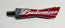 Budweiser Bowtie Logo Beer Tap Handle 13” Tall Bud - Red, White & Chrome Colors picture