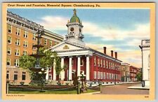 Courthouse and Fountain, Memorial Square, Chambersburg, PA - Postcard picture