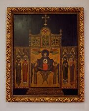 Antique Original Russian Icon Circa 1900 Gold Wood Framed Oil Painting picture