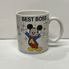 Vintage Disney World Mickey Mouse Coffee Mug Personalized Best Boss Name Epcot picture