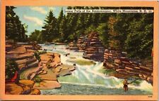 White Mountains New Hampshire Ammonoosuc River Lower Falls Linen Postcard picture
